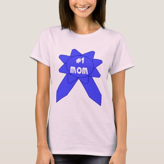 ナンバーワンママ ブルーリボン Tシャツ (正面)