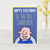 ナンバーワン建物サイト労務者 – ハッピーバースデー カード (黄色い花)