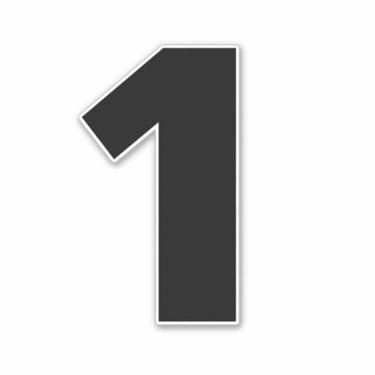 ナンバーワン白黒ステッカー シール (正面)