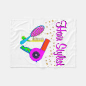 ナンバーワン美容師と美容師 フリースブランケット (正面(横))