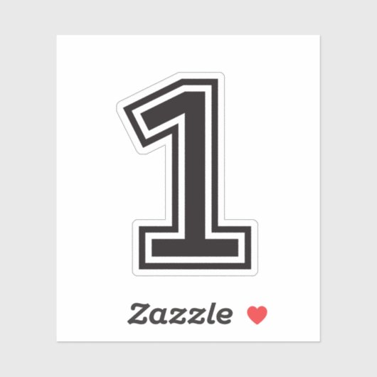 ナンバーワン1スポーティ大学フォント シール (シート)