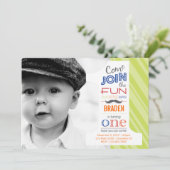 ナンバーワン ファン ヒゲの初めてのお誕生日 招待状 (スタンド正面)