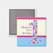 ナンバーワン、第1誕生日磁石 マグネット (正面/裏面)