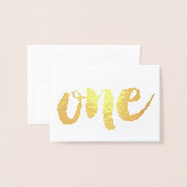 ナンバーワン 1位 ブラシスクリプトタイプ リアル 箔カード (封筒付き正面)