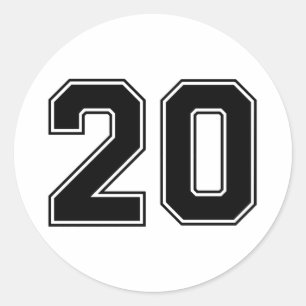 ナンバー二十20スポーツフォント ラウンドシール
