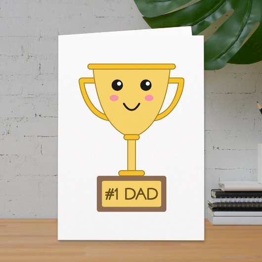 ナンバー1パパかわいいトロフィー父のデイカード カード