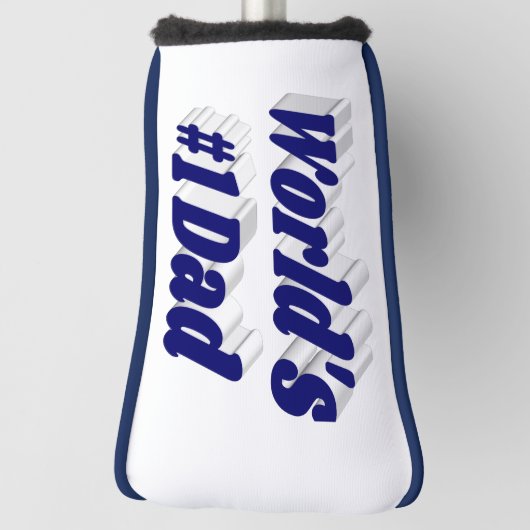 ナンバー1パパファーザーズデイダークブルー文字ゴルフクラブヘッド ゴルフヘッドカバー (回転90)