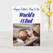 ナンバー1パパファーザーズデイフォトブルーカード カード (黄色い花)