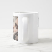 ナンバー1パパファーザーズデイ写真ダークブルー文字ギア ジャンボコーヒーマグカップ (裏面)