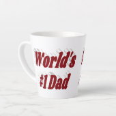 ナンバー1パパブルゴーニュ文字ファーザーズ・デイ カフェラテマグ (左アングル)