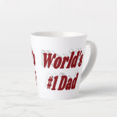 ナンバー1パパブルゴーニュ文字ファーザーズ・デイ カフェラテマグ (右アングル)