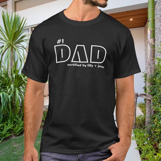 ナンバー1パパ認定ボールドタイポグラフィ Tシャツ