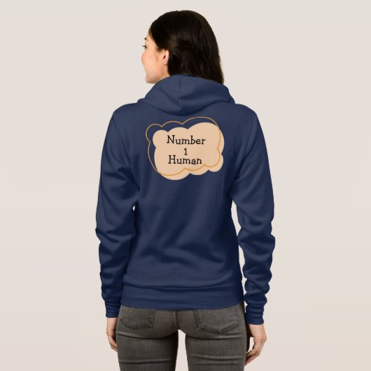 ナンバー1人間のTシャツ パーカ (裏面フル)