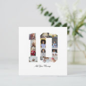 ナンバー10 フォト コラージュ サンキューカード (スタンド正面)