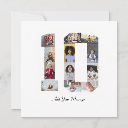 ナンバー10 フォト コラージュ サンキューカード (正面)