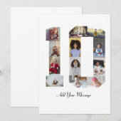 ナンバー10 フォト コラージュ サンキューカード (正面/裏面)