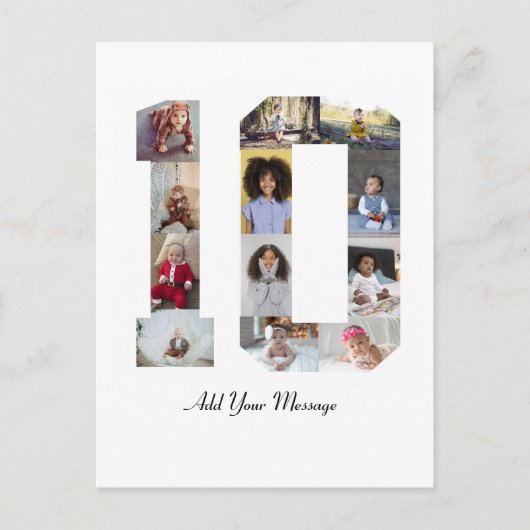 ナンバー10 フォト コラージュ ポストカード (正面)