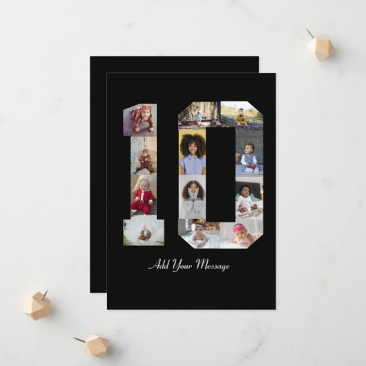 ナンバー10 フォト コラージュ 案内状 (正面/裏面インサイチュ)