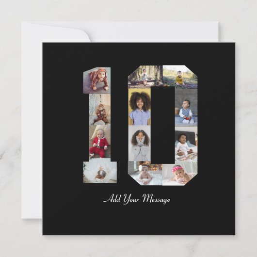 ナンバー10 フォト コラージュ 案内状 (正面)