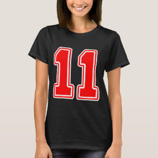 ナンバー11 赤 スポーツチーム ファン Tシャツ
