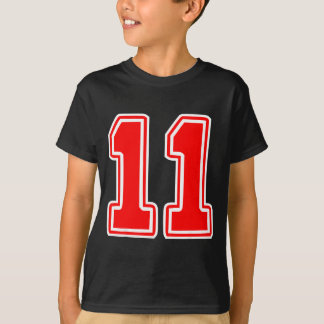 ナンバー11 赤 スポーツチーム ファン Tシャツ