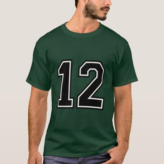 ナンバー12 カスタムスポーツジャージ ヴァーシティスタイル 誕生日プレゼント Tシャツ (正面)