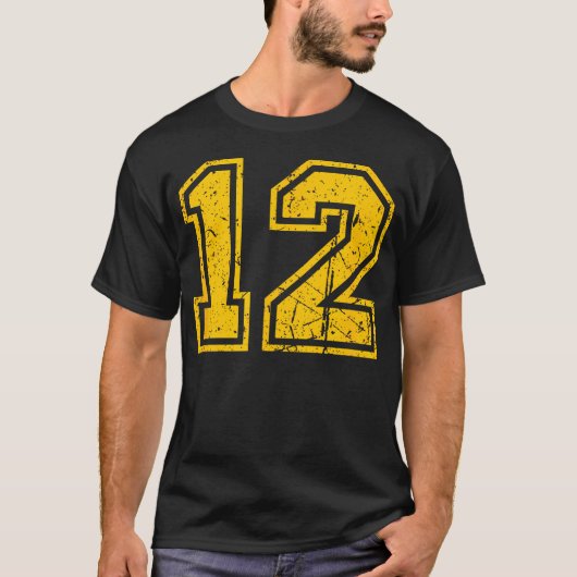 ナンバー12 スポーツ イエロー ヴィンテージ Tシャツ (正面)