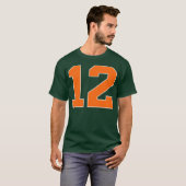 ナンバー12 スポーツ オレンジ 楽しい Tシャツ (正面フル)