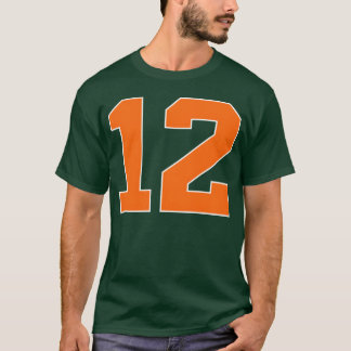 ナンバー12 スポーツ オレンジ 楽しい Tシャツ