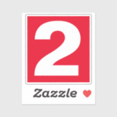 ナンバー2ステッ赤と白カー シール (シート)