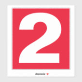 ナンバー2ステッ赤と白カー シール (シート)