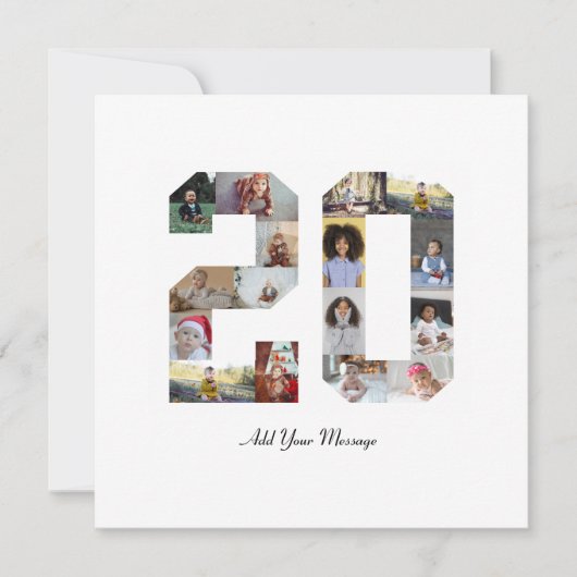 ナンバー20 フォト コラージュ サンキューカード (正面)