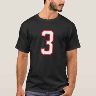 ナンバー3スリースポーツジャージーホワイトレッド誕生日ニュー Tシャツ