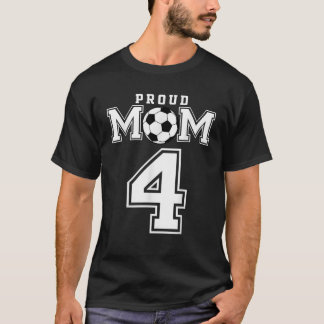 ナンバー4カスタム誇りを持ったサッカーFutbol Mom Personaliz Tシャツ