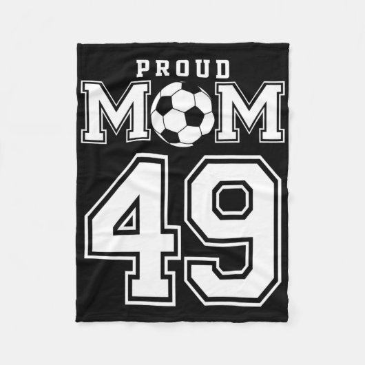 ナンバー49 オリジナル プラウド サッカー ママ 個人 フリースブランケット (正面)