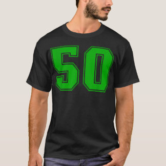 ナンバー50 グリーン スポーツファン ジャージ Tシャツ