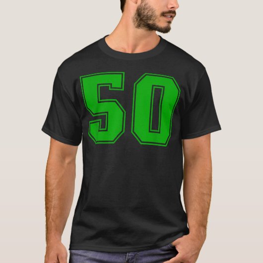 ナンバー50 グリーン スポーツファン ジャージ Tシャツ (正面)