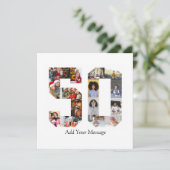 ナンバー50 フォト コラージュ カード (スタンド正面)