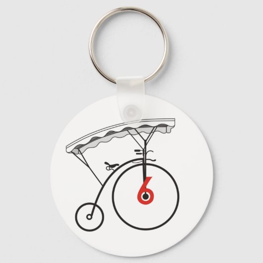 ナンバー6バッジキーチェーン キーホルダー (正面)