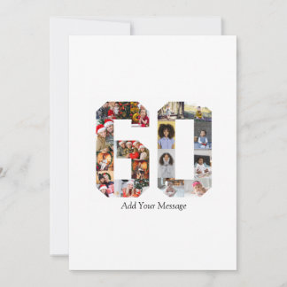 ナンバー60 フォト コラージュ サンキューカード
