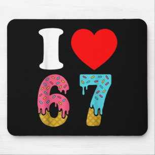 ナンバー67 ろく なな 67好きな人と繋がりたい 数字 マニア マウスパッド