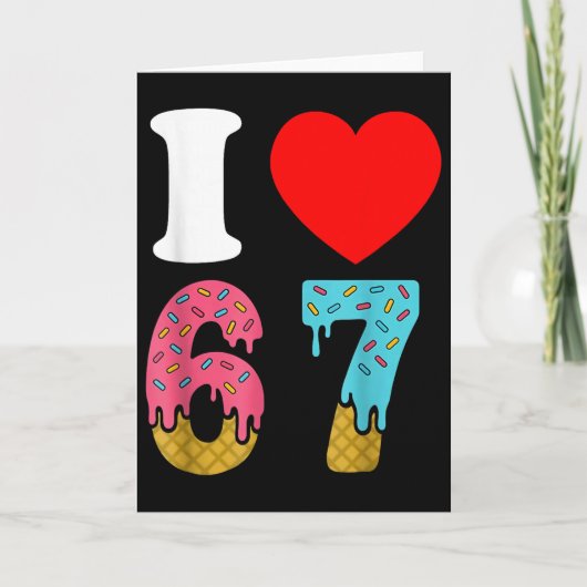 ナンバー67 わたしは6 7が好き 67 メメ カップル カード (正面)