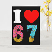 ナンバー67 わたしは6 7が好き 67 メメ カップル カード (黄色い花)