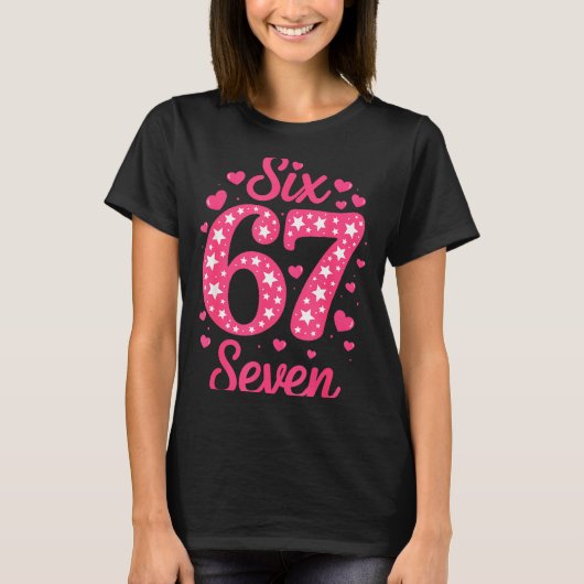 ナンバー67 シックス セブン 67 メーム 女性 女子 子供 バレン Tシャツ (正面)