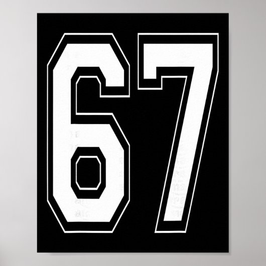 ナンバー67 ヴァーシティスタイルの太字スポーツの誕生日 ジー ポスター (正面)