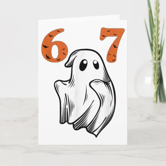 ナンバー67 6と7が一致 ミーム ハロウィン コーデ カード (正面)