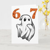 ナンバー67 6と7が一致 ミーム ハロウィン コーデ カード (黄色い花)