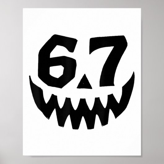 ナンバー67 6と7が一致 ミーム 6 7 ハロウィン ポスター (正面)