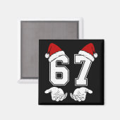 ナンバー67 6と7にこだわる 6 7 ミーム 6 7 クリスマス マグネット (正面/裏面)