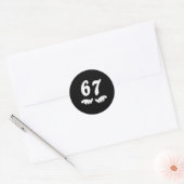ナンバー67 6と7 ミーム ハロウィン おもしろ ラウンドシール (封筒)